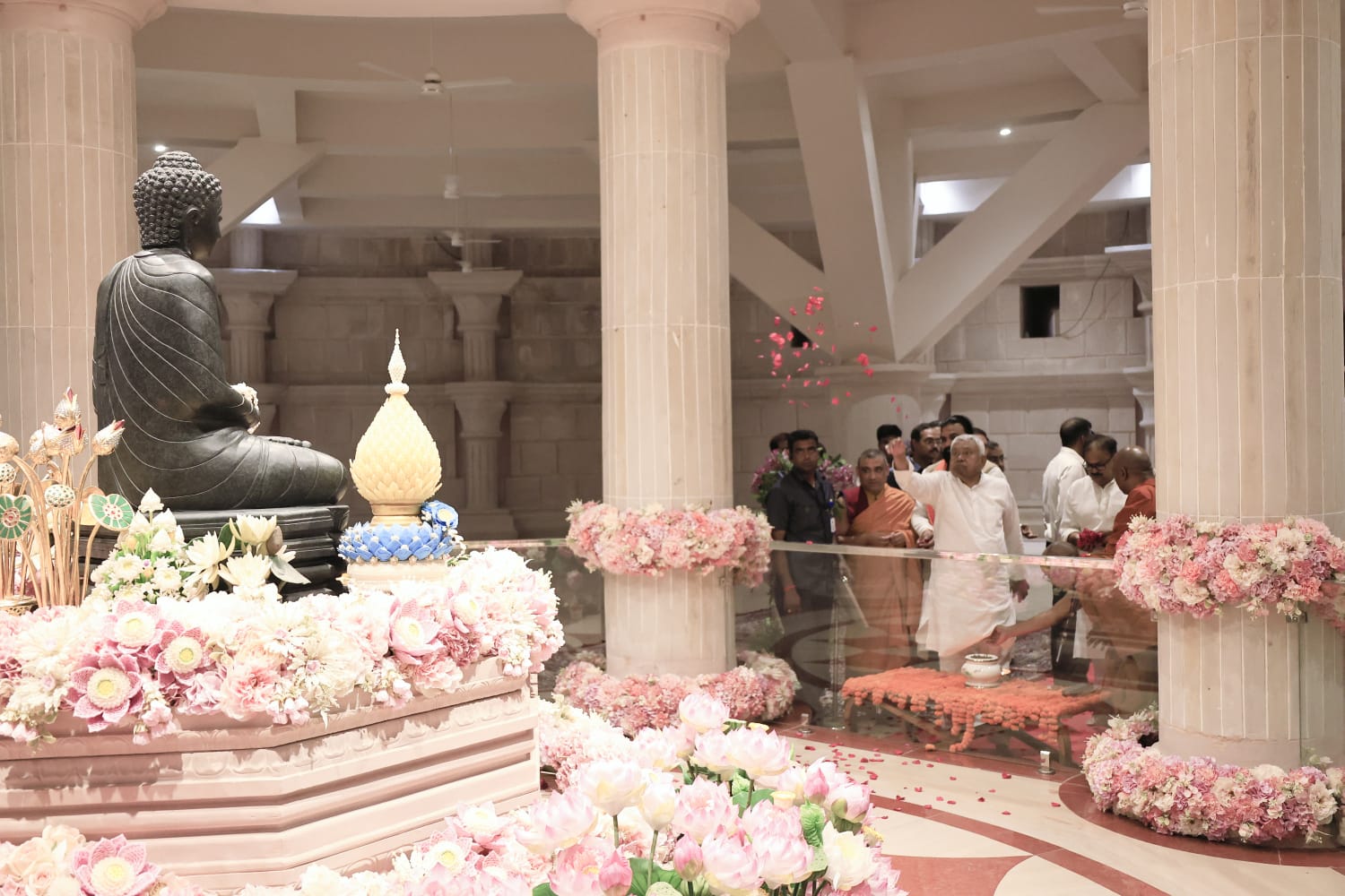 Nitish Kumar Reviews Vaishali Buddhist Complex, Inaugurates Pathway To Ancient Stupa