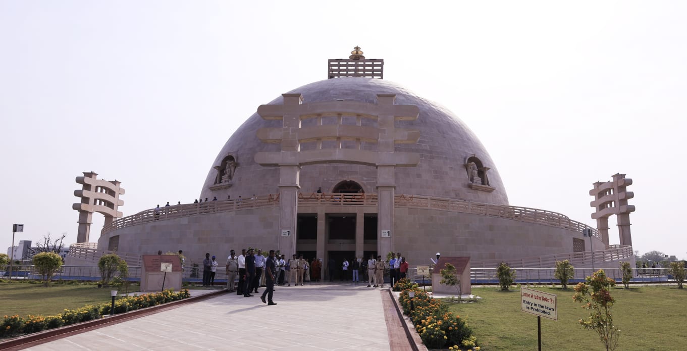 Nitish Kumar Reviews Vaishali Buddhist Complex, Inaugurates Pathway To Ancient Stupa