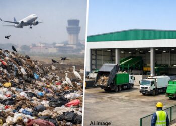 airport bird hit garbage