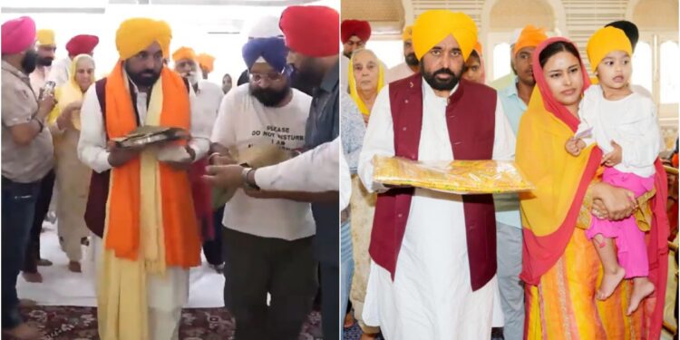 Punjab CM Bhagwant Singh Mann Offers Prayers for Peace at Takht Sri Harmandir Sahib in Patna Sahib