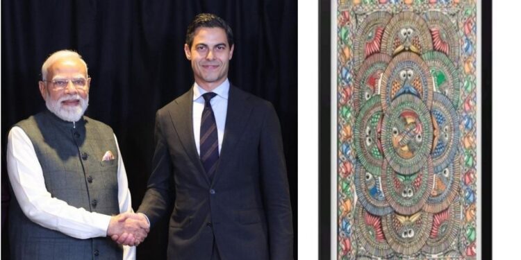 PM Modi Presents Bihar’s Mithila Makhana and Madhubani Art to UAE Crown Prince and Dutch PM