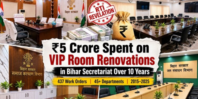 RTI Reveals Bihar Govt Spent Over Rs 5 Crore Renovating VIP Rooms in Secretariat Over 10 Years