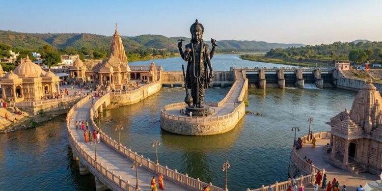 Big Boost for Religious Tourism: 108-Foot Vishnu Statue in Falgu Under Vishnupad Corridor To Become Iconic Landmark
