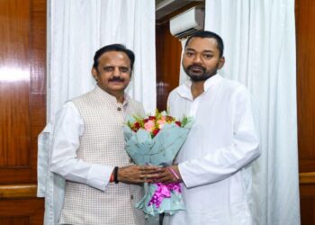 Health Minister Nishant Kumar Showcases Digital Healthcare Model During MP Deputy CM’s Patna Visit