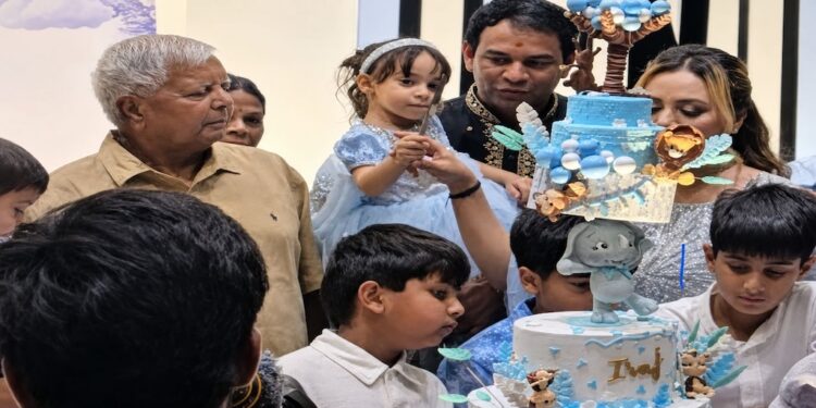 Lalu Family Reunites at Grand First Birthday Celebration of Tejashwi Yadav’s Son Iraj, Rohini Missing