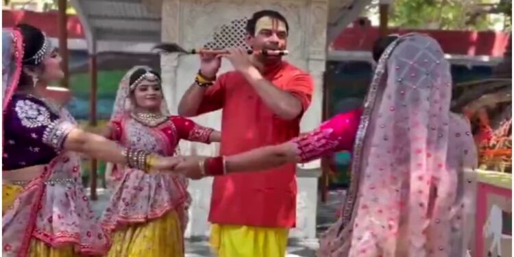Tej Pratap Yadav Shares Vrindavan Visit, Posts Video Playing Flute At Vanshivat