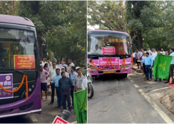 Bihar Govt Launches Electric And Pink Bus Service For Secretariat Staff in Patna