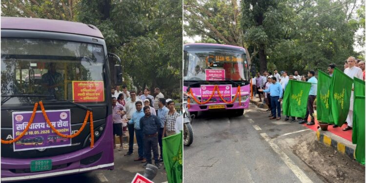Bihar Govt Launches Electric And Pink Bus Service For Secretariat Staff in Patna