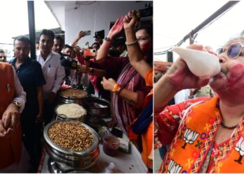 Fireworks, Drums and Jhalmuri: BJP Workers Flood Patna Headquarters in Exuberant Victory Celebrations