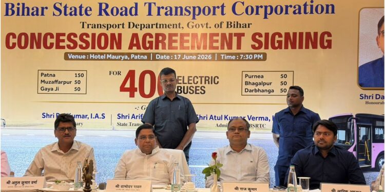 Bihar Government Signs Agreement Between BSRTC and GreenCell Mobility for 400 AC Electric Buses Under PM-eBus Scheme