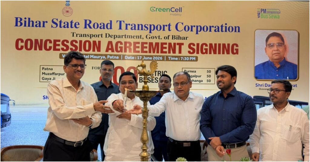 Bihar Government Signs Agreement Between BSRTC and GreenCell Mobility for 400 AC Electric Buses Under PM-eBus Scheme