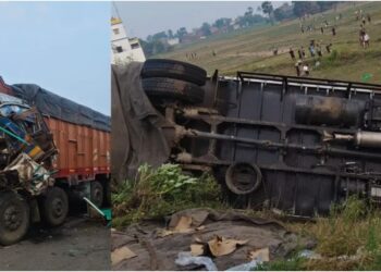 Truck Loaded With Cold Drinks Overturns in Patna; Bottles Looted From Road as Cargo Vanishes Within Minutes