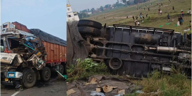 Truck Loaded With Cold Drinks Overturns in Patna; Bottles Looted From Road as Cargo Vanishes Within Minutes
