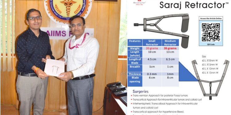 AIIMS Patna Develops Lightweight Neurosurgical Device ‘Saraj Retractor’ for Brain Tumour Surgery