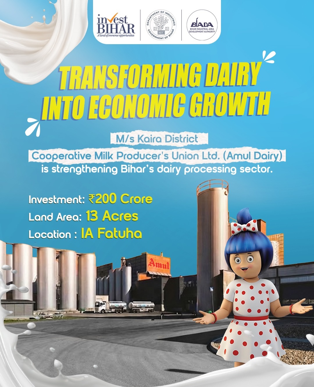 Amul To Set Up Rs 200 Crore Dairy Processing Plant In Patna, Boosting Bihar’s Milk Economy