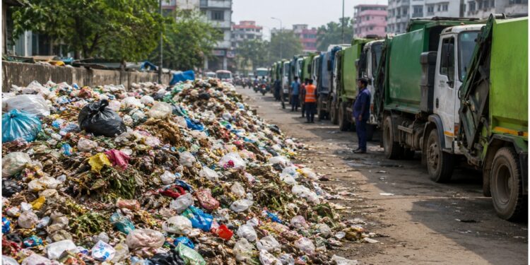 Patna Garbage Crisis: 1,200 Tonnes of Waste Pile Up as 2,500 Municipal Drivers Go on Strike Over Salary Dues
