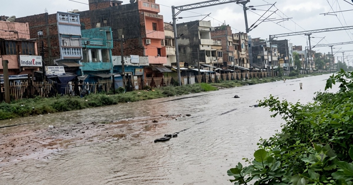 Nepal Rain Impact Hits Bihar Hard: Lakhisarai Railway Tracks Submerged, Munger Schools Waterlogged