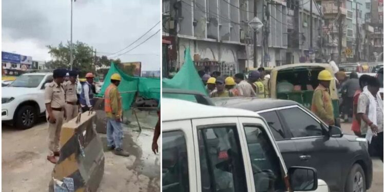 Road Cave-In Near Rajendra Nagar Terminal Disrupts Traffic In Patna