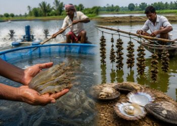 fish farming shrimp pearl
