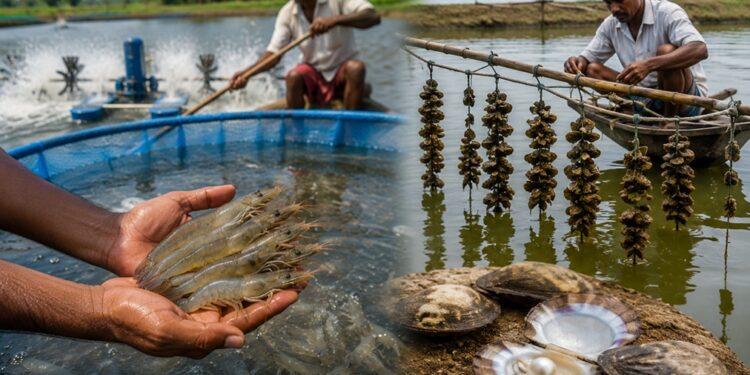 fish farming shrimp pearl