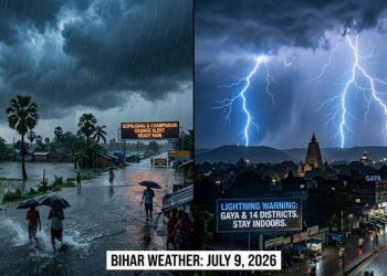 Weather Forecast for July 9: Orange alert for heavy rain in Gopalganj and Champaran; lightning warning for 15 districts, including Gaya