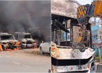 Traffic Resumes On Patna Bypass After Three-Hour Blockade As Cranes Remove Burnt Vehicles