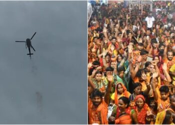 Muzaffarpur Sees First Helicopter Flower Shower On Kanwariyas As City Echoes With ‘Har-Har Mahadev’