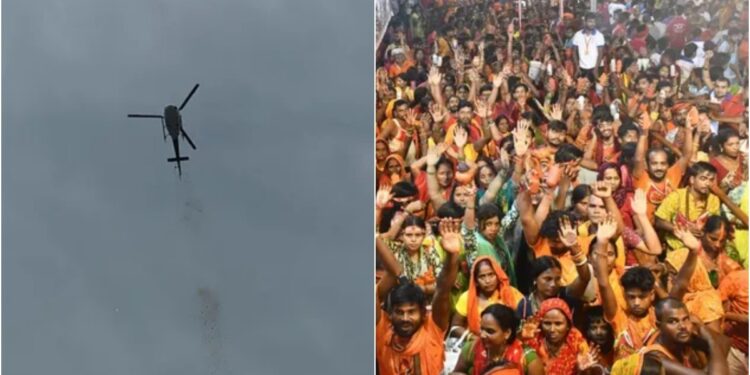 Muzaffarpur Sees First Helicopter Flower Shower On Kanwariyas As City Echoes With ‘Har-Har Mahadev’