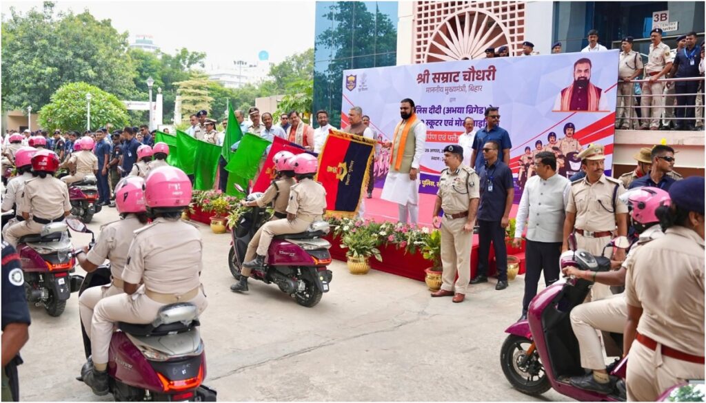 CM Samrat Choudhary Announces Free Bus Travel For Women, Flags Off 4,700 Police Didi Scooters And Bikes