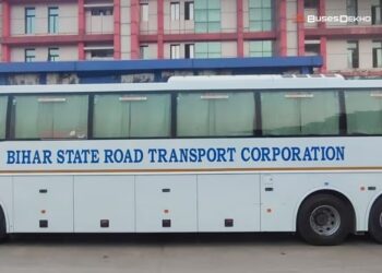 Bihar State Road Transport Corporation buses, representing the planned special bus services between Delhi and Bihar during the 2026 festive season.