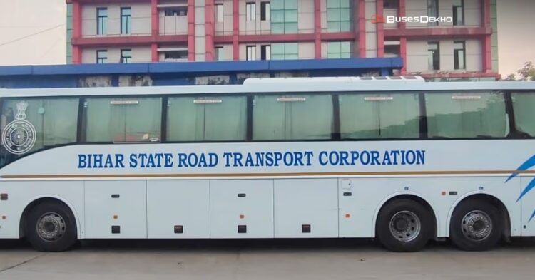 Bihar State Road Transport Corporation buses, representing the planned special bus services between Delhi and Bihar during the 2026 festive season.