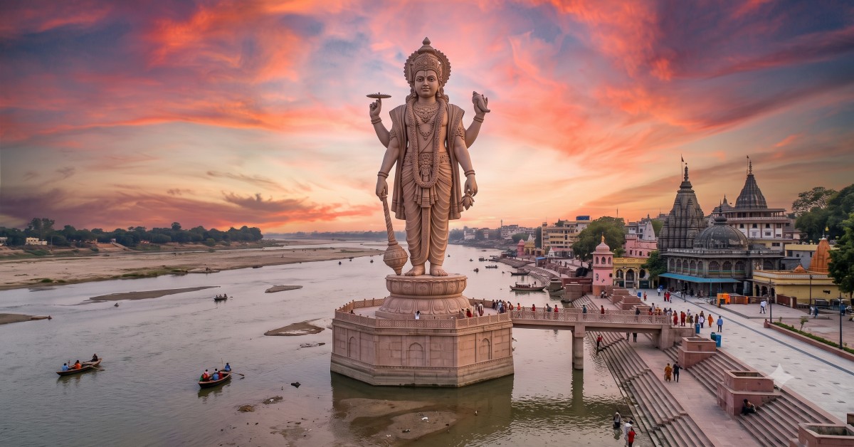 Vishnupad Corridor Project To Get Global-Standard Redevelopment : 108-Foot Lord Vishnu Statue Proposed Along Falgu Riverfront