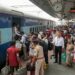 Passengers stranded in Nepal arrive at Patna before continuing their journey with special railway arrangements.