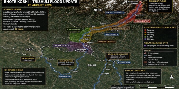 Nepal Flash Flood Impact May Reach Bihar in 50 Hours; Gandak, Bagmati Under Close Watch
