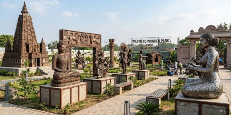 Patna’s Waste to Wonder Park Nears Completion: 38 Scrap-Made Artworks Set To Showcase Bihar’s Heritage