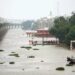 Ganga river flowing at an elevated level in Patna during the flood situation