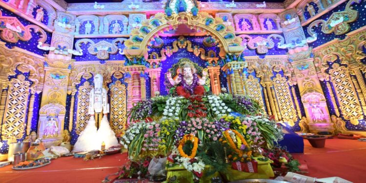 Meenakshi Temple-inspired Ganesh Utsav pandal that will feature a Lalbaugcha Raja replica in Patna