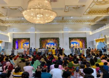 ISKCON Temple Patna decorated for Radha Ashtami celebrations on September 19, 2026