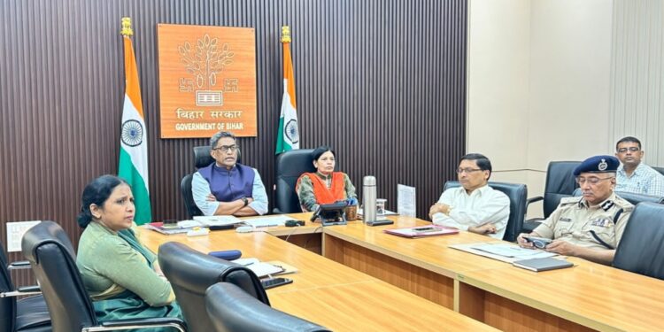 Bihar Chief Secretary Pratyay Amrit during Law and order review meeting