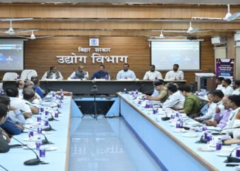 Bihar Industries Department Officials at the Launch of the revamped Single Window Clearance Portal