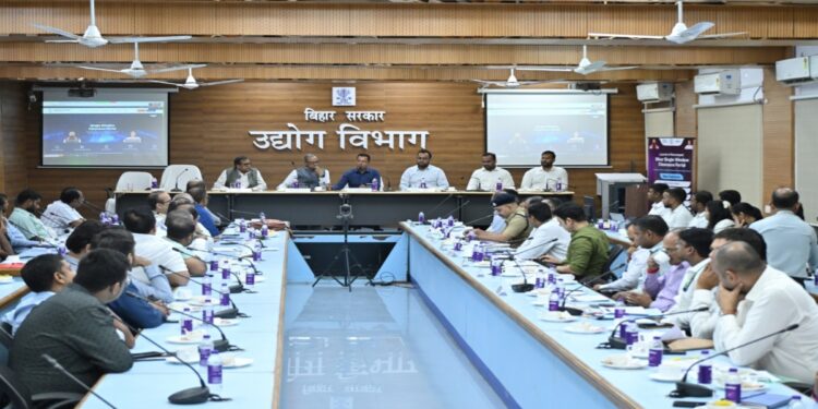Bihar Industries Department Officials at the Launch of the revamped Single Window Clearance Portal