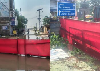 Patna Municipal Corporation teams monitoring rising Ganga water levels and safety arrangements at ghats