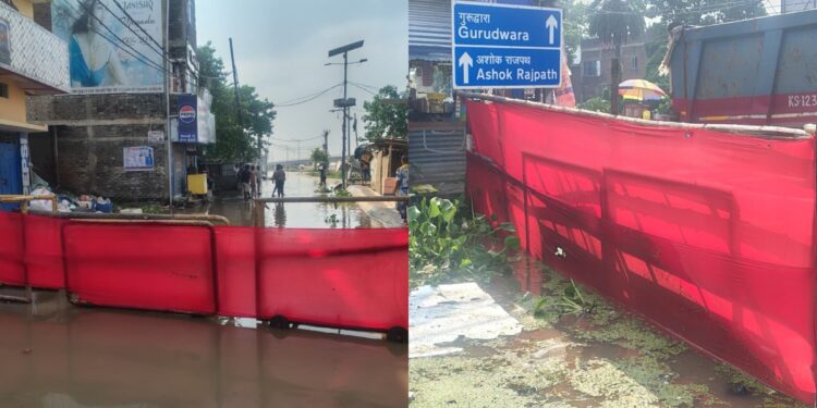 Patna Municipal Corporation teams monitoring rising Ganga water levels and safety arrangements at ghats