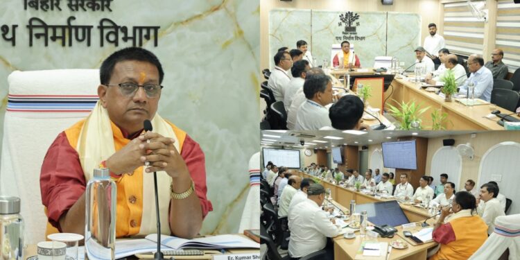 Bihar Road Construction Department officials reviewing railway over bridge projects with railway authorities