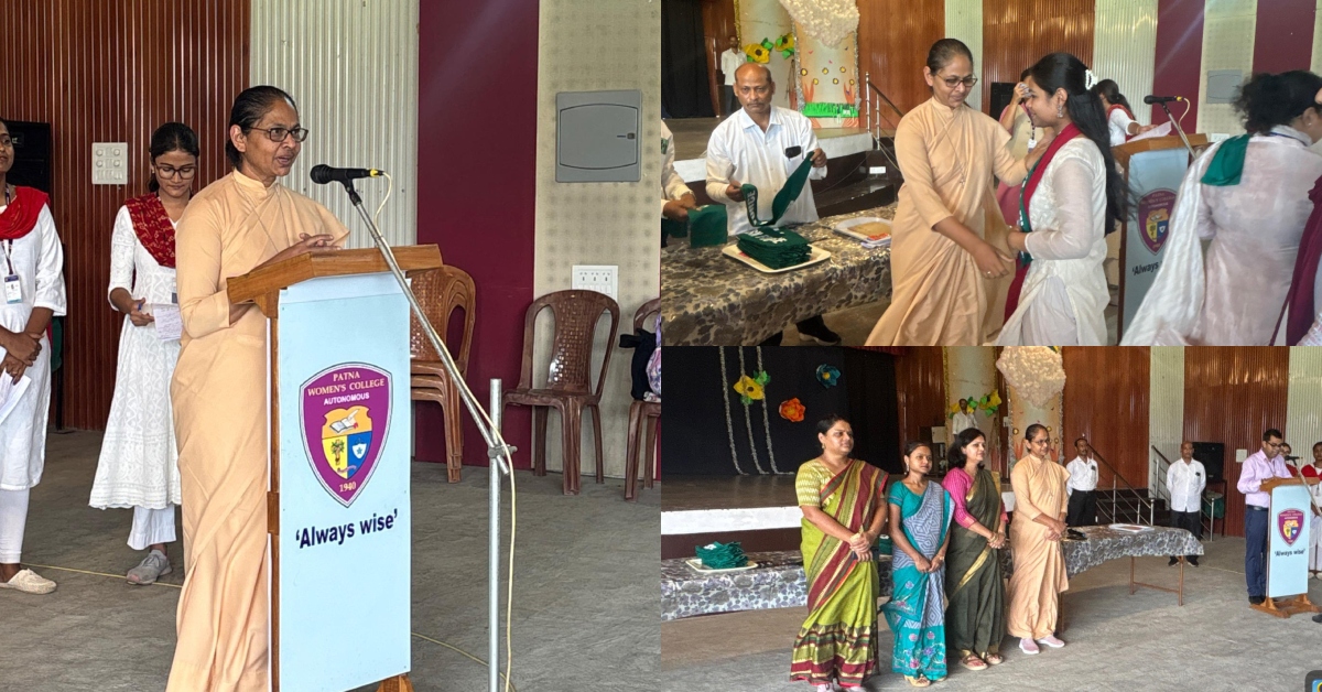 Students joining the ECO Task Force during an environmental awareness ceremony at Patna Women’s College
