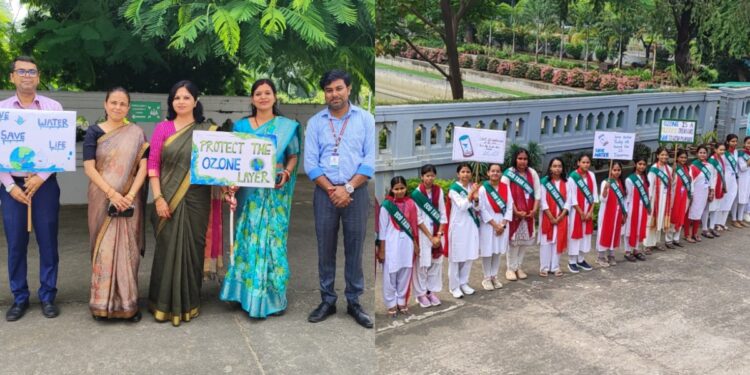 Patna Women’s College students forming a human chain to promote water conservation