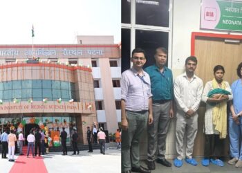 AIIMS Patna doctors with the medical team after successfully treating a 1.9-kg premature baby with severe aortic blockage