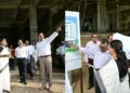 Bihar Building Construction Minister Leshi Singh inspecting the under-construction MLA hostel in Patna