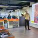 Bihar Deputy Chief Minister and Water Resources Minister Vijay Kumar Chaudhary inspecting the Control Command Centre in Patna during a flood situation review