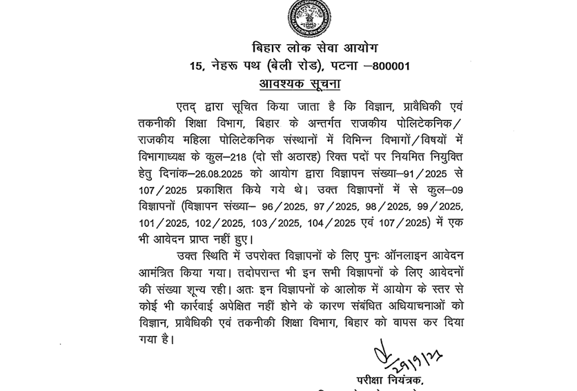 BPSC TRE-4 Recruitment: 932 More Teacher Posts Added, Total Rises To 32,388